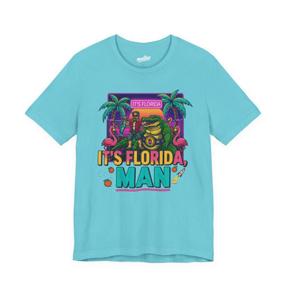 It's Florida, Man T-Shirt — Retro Flamingo & Palm Vacation Tee