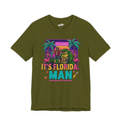 It's Florida, Man T-Shirt — Retro Flamingo & Palm Vacation Tee