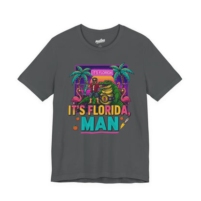 It's Florida, Man T-Shirt — Retro Flamingo & Palm Vacation Tee