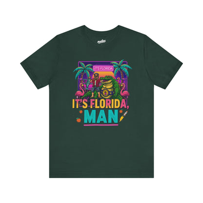 It's Florida, Man T-Shirt — Retro Flamingo & Palm Vacation Tee