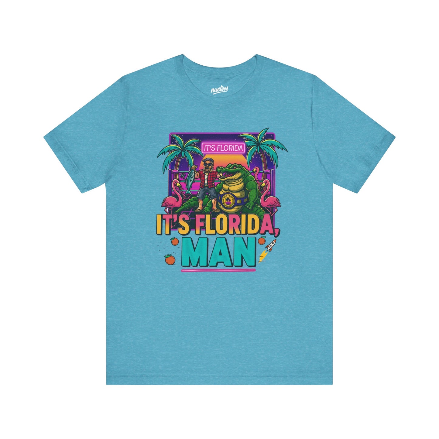 It's Florida, Man T-Shirt — Retro Flamingo & Palm Vacation Tee