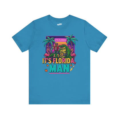 It's Florida, Man T-Shirt — Retro Flamingo & Palm Vacation Tee
