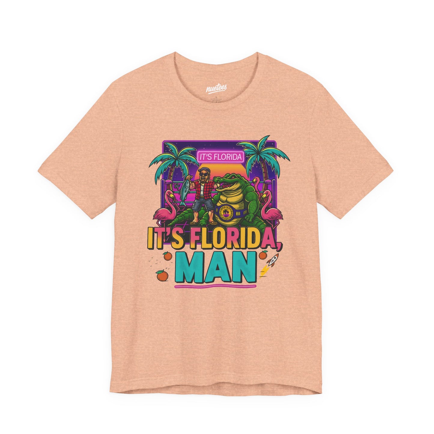 It's Florida, Man T-Shirt — Retro Flamingo & Palm Vacation Tee