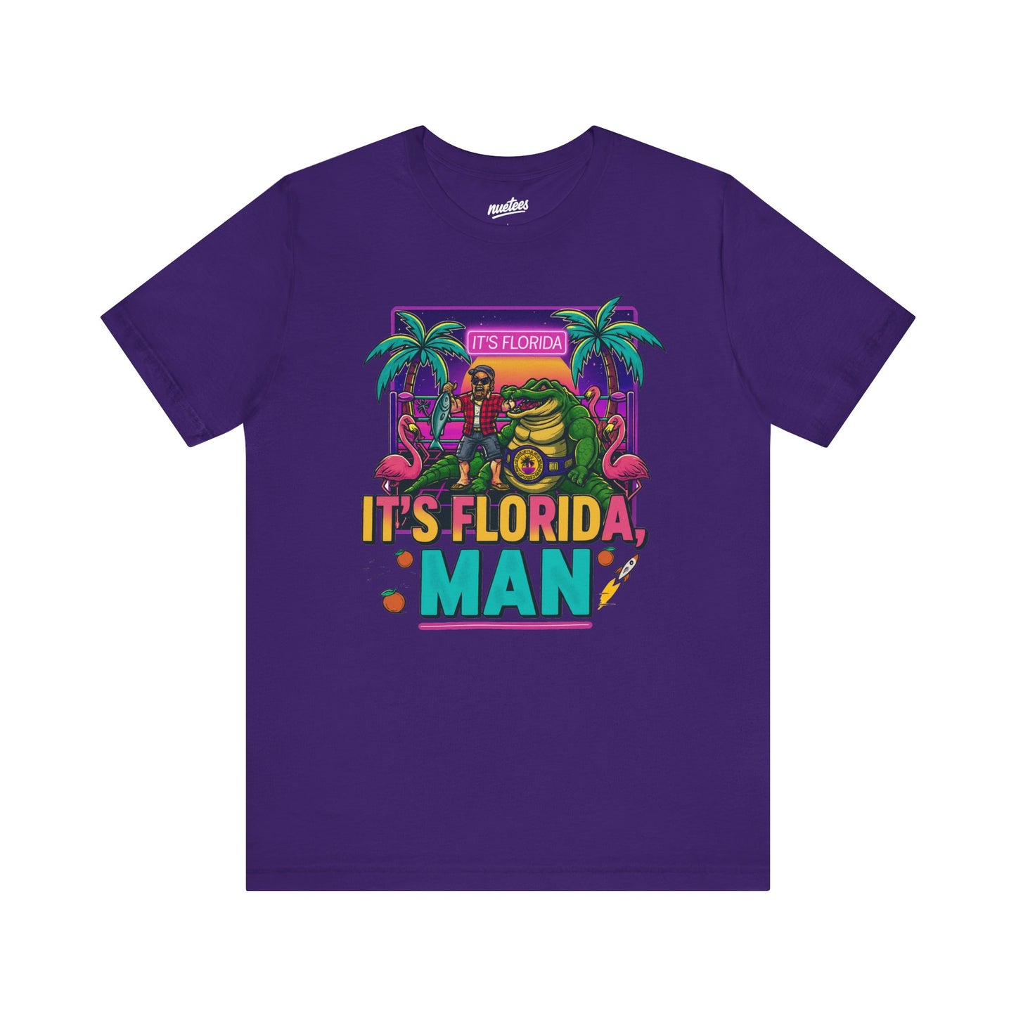 It's Florida, Man T-Shirt — Retro Flamingo & Palm Vacation Tee