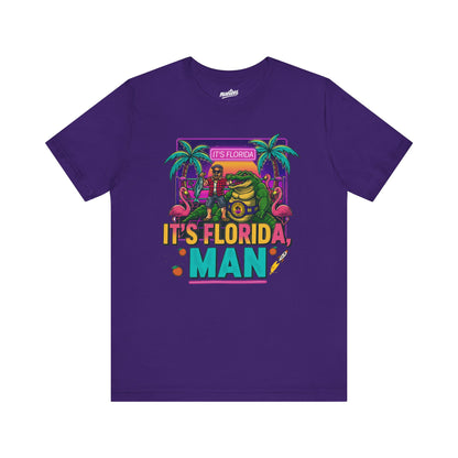 It's Florida, Man T-Shirt — Retro Flamingo & Palm Vacation Tee