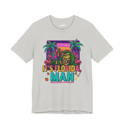 It's Florida, Man T-Shirt — Retro Flamingo & Palm Vacation Tee