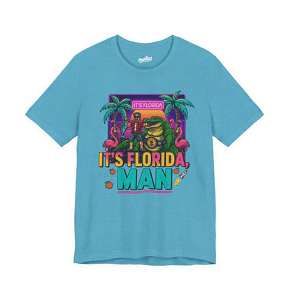 It's Florida, Man T-Shirt — Retro Flamingo & Palm Vacation Tee