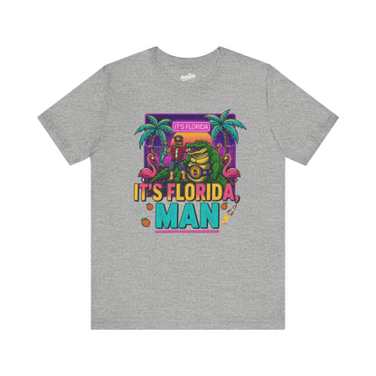 It's Florida, Man T-Shirt — Retro Flamingo & Palm Vacation Tee