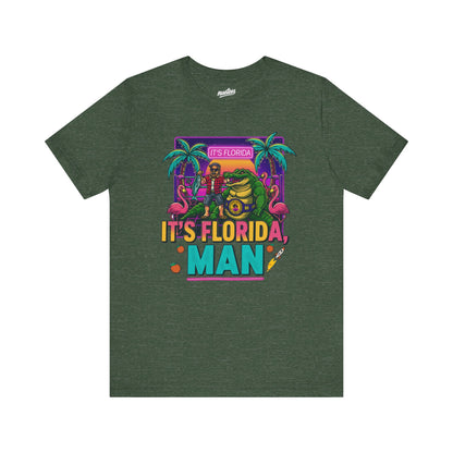 It's Florida, Man T-Shirt — Retro Flamingo & Palm Vacation Tee