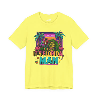 It's Florida, Man T-Shirt — Retro Flamingo & Palm Vacation Tee