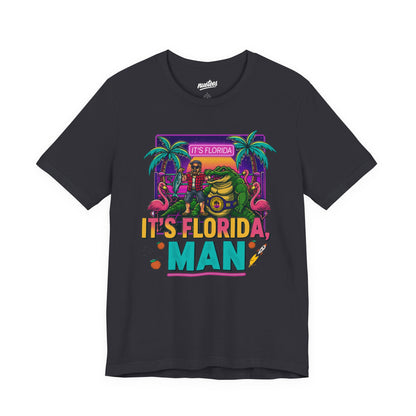 It's Florida, Man T-Shirt — Retro Flamingo & Palm Vacation Tee