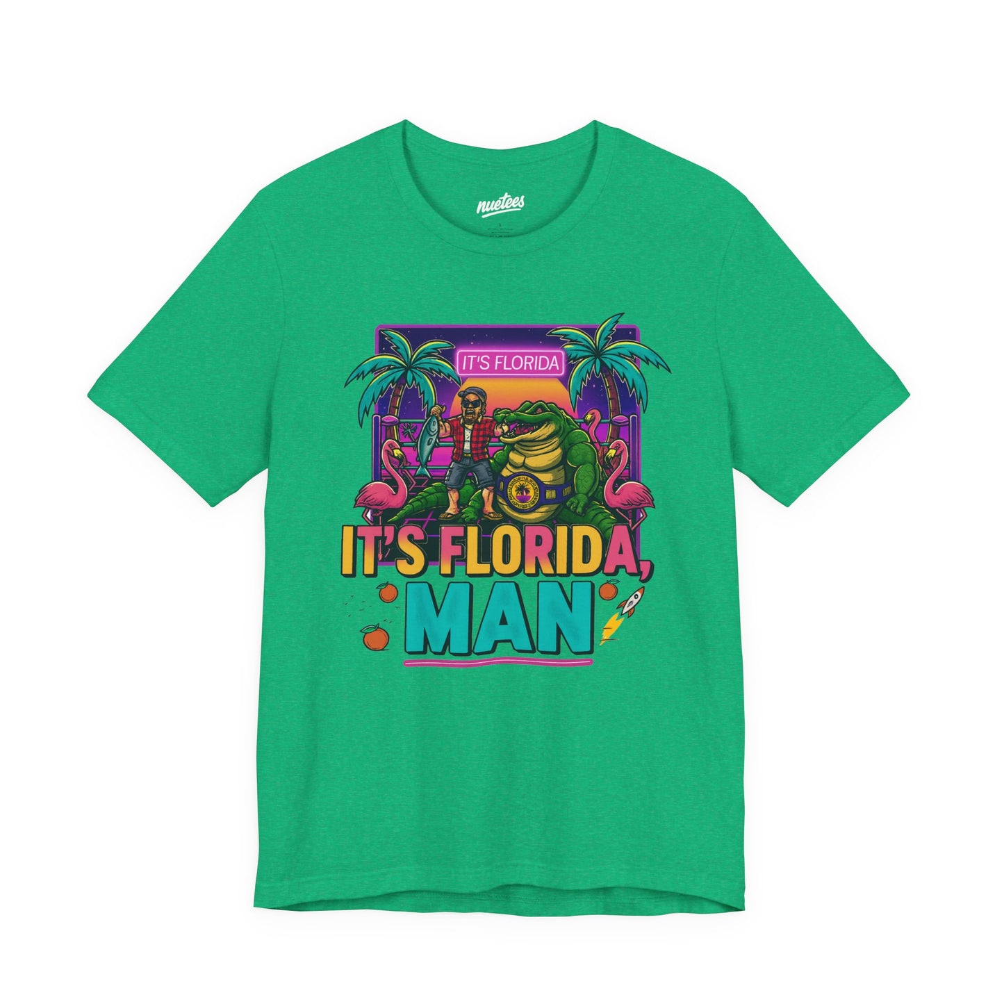 It's Florida, Man T-Shirt — Retro Flamingo & Palm Vacation Tee