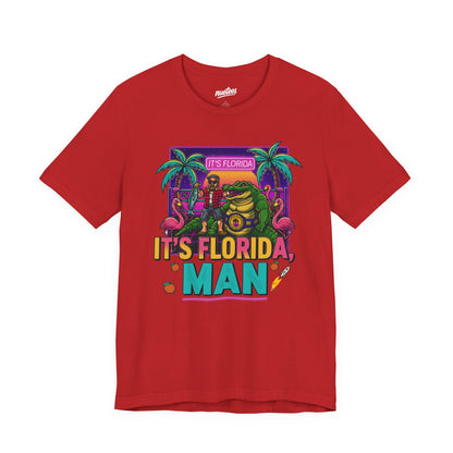It's Florida, Man T-Shirt — Retro Flamingo & Palm Vacation Tee