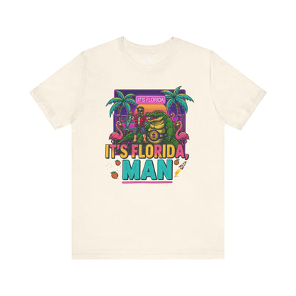 It's Florida, Man T-Shirt — Retro Flamingo & Palm Vacation Tee