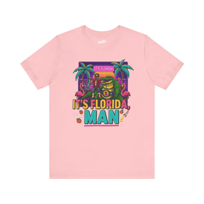 It's Florida, Man T-Shirt — Retro Flamingo & Palm Vacation Tee