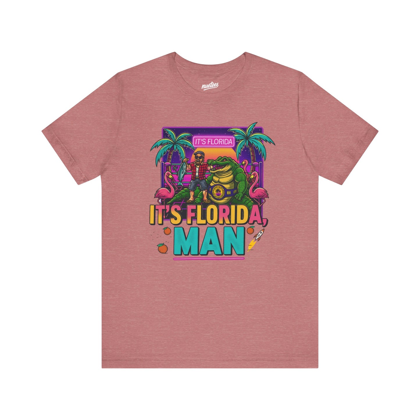 It's Florida, Man T-Shirt — Retro Flamingo & Palm Vacation Tee