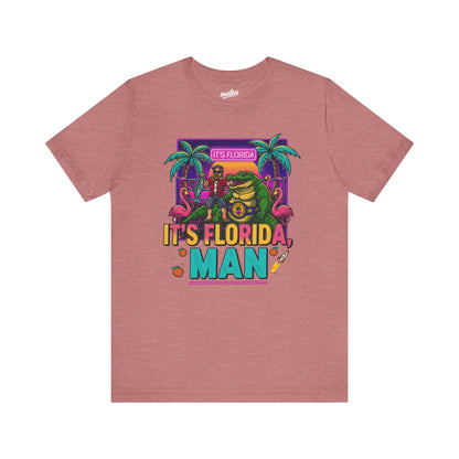 It's Florida, Man T-Shirt — Retro Flamingo & Palm Vacation Tee