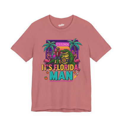 It's Florida, Man T-Shirt — Retro Flamingo & Palm Vacation Tee