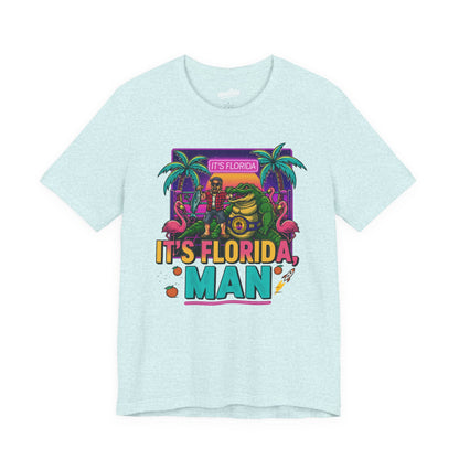 It's Florida, Man T-Shirt — Retro Flamingo & Palm Vacation Tee