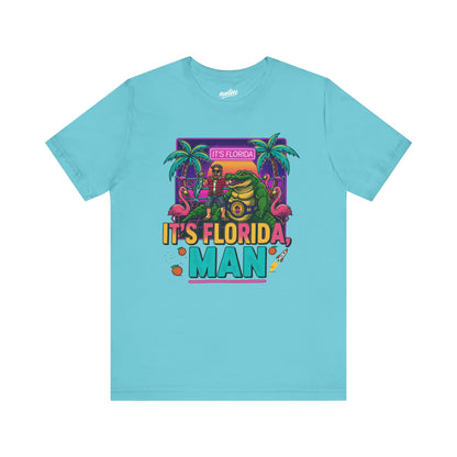 It's Florida, Man T-Shirt — Retro Flamingo & Palm Vacation Tee