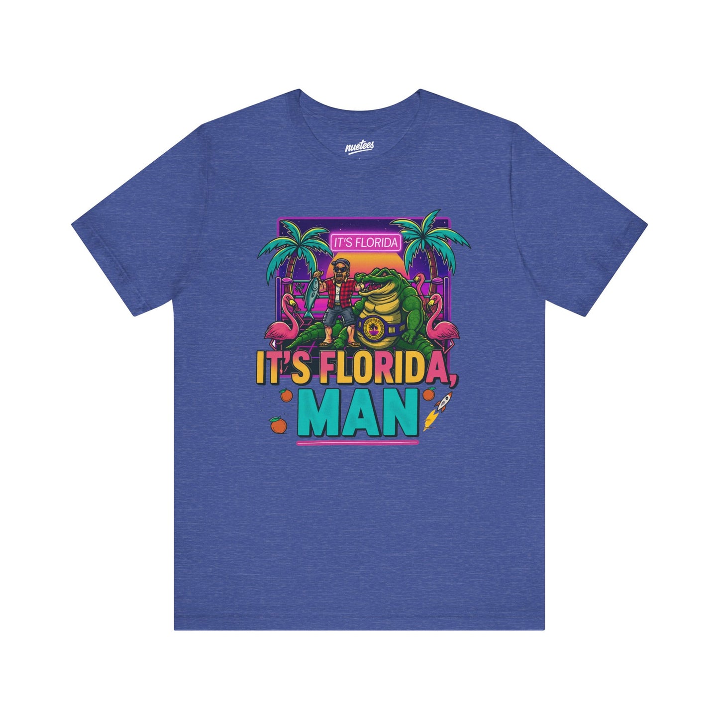 It's Florida, Man T-Shirt — Retro Flamingo & Palm Vacation Tee