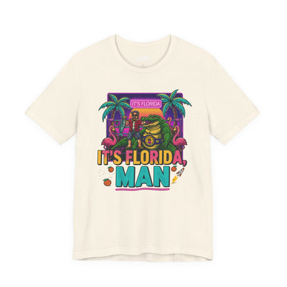 It's Florida, Man T-Shirt — Retro Flamingo & Palm Vacation Tee