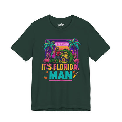 It's Florida, Man T-Shirt — Retro Flamingo & Palm Vacation Tee