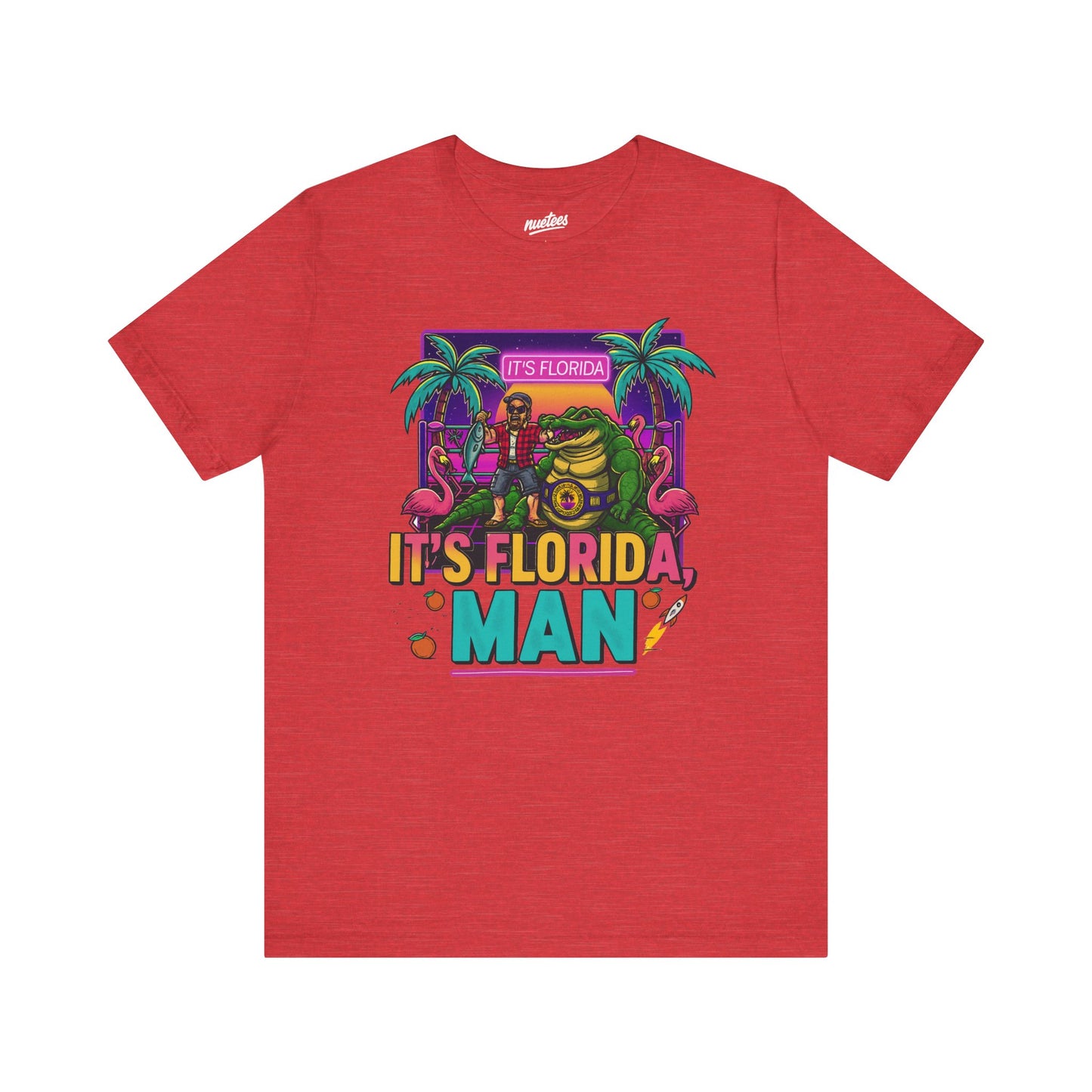 It's Florida, Man T-Shirt — Retro Flamingo & Palm Vacation Tee