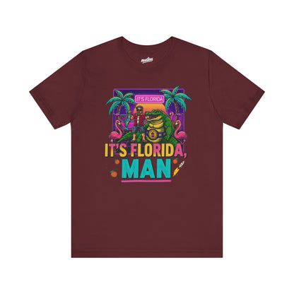 It's Florida, Man T-Shirt — Retro Flamingo & Palm Vacation Tee