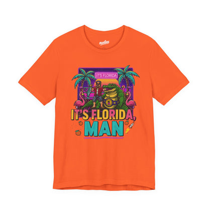 It's Florida, Man T-Shirt — Retro Flamingo & Palm Vacation Tee