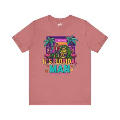 It's Florida, Man T-Shirt — Retro Flamingo & Palm Vacation Tee