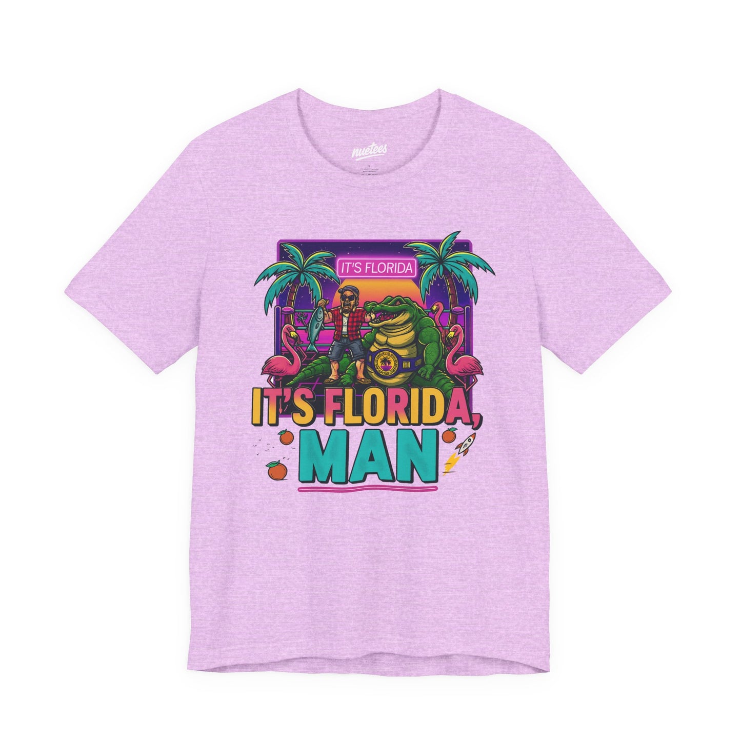 It's Florida, Man T-Shirt — Retro Flamingo & Palm Vacation Tee