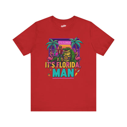 It's Florida, Man T-Shirt — Retro Flamingo & Palm Vacation Tee