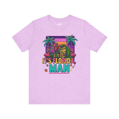 It's Florida, Man T-Shirt — Retro Flamingo & Palm Vacation Tee