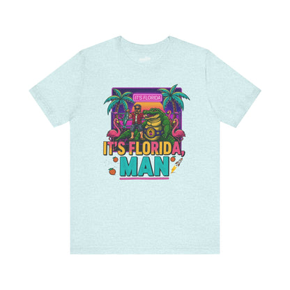 It's Florida, Man T-Shirt — Retro Flamingo & Palm Vacation Tee