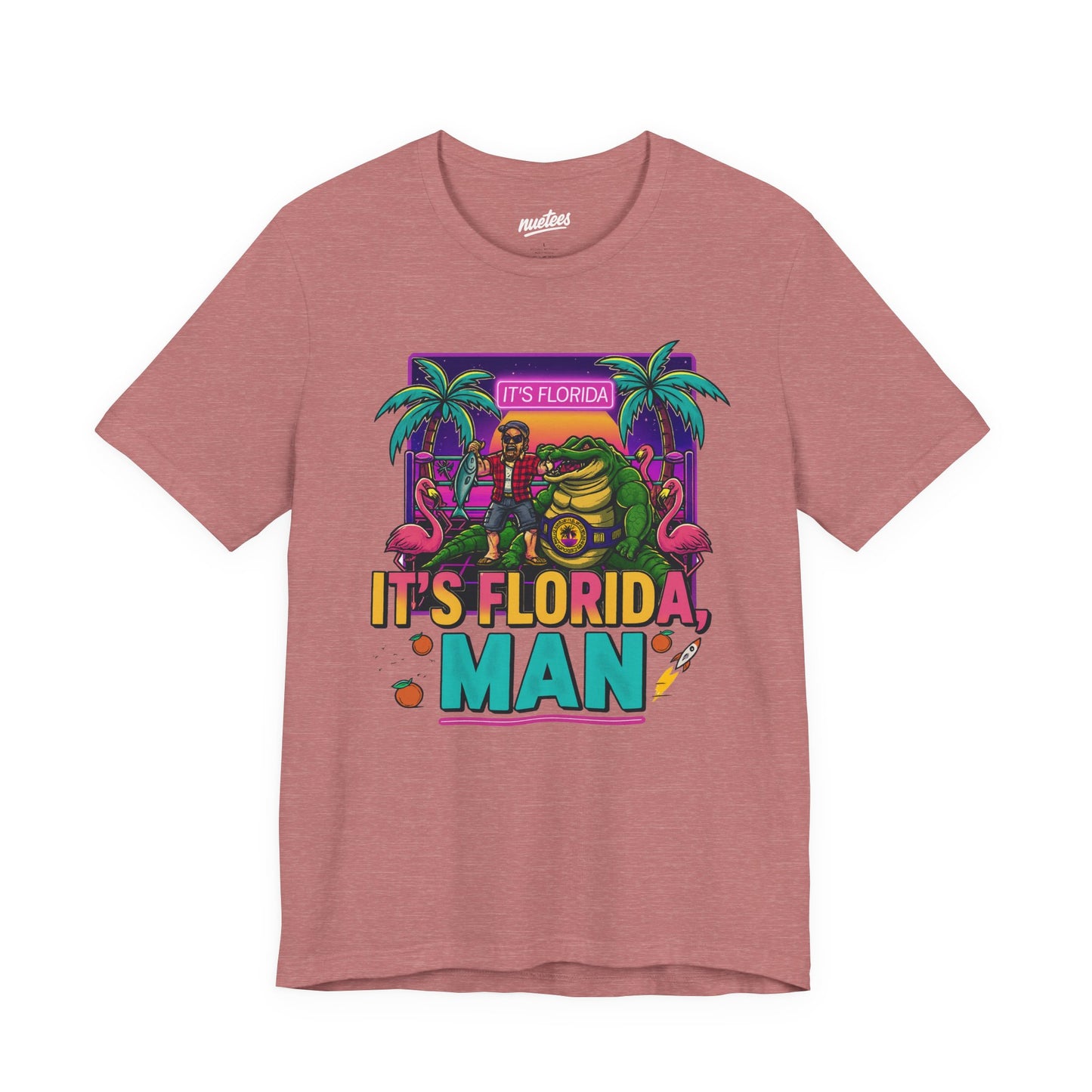 It's Florida, Man T-Shirt — Retro Flamingo & Palm Vacation Tee