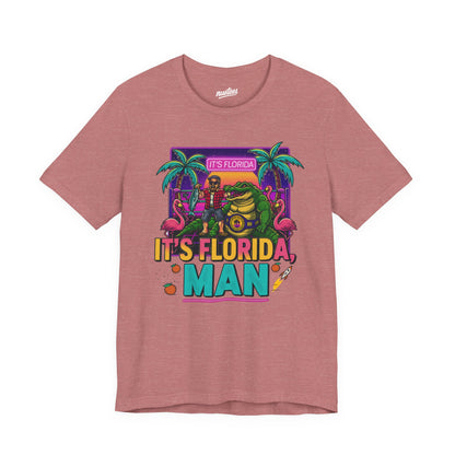 It's Florida, Man T-Shirt — Retro Flamingo & Palm Vacation Tee