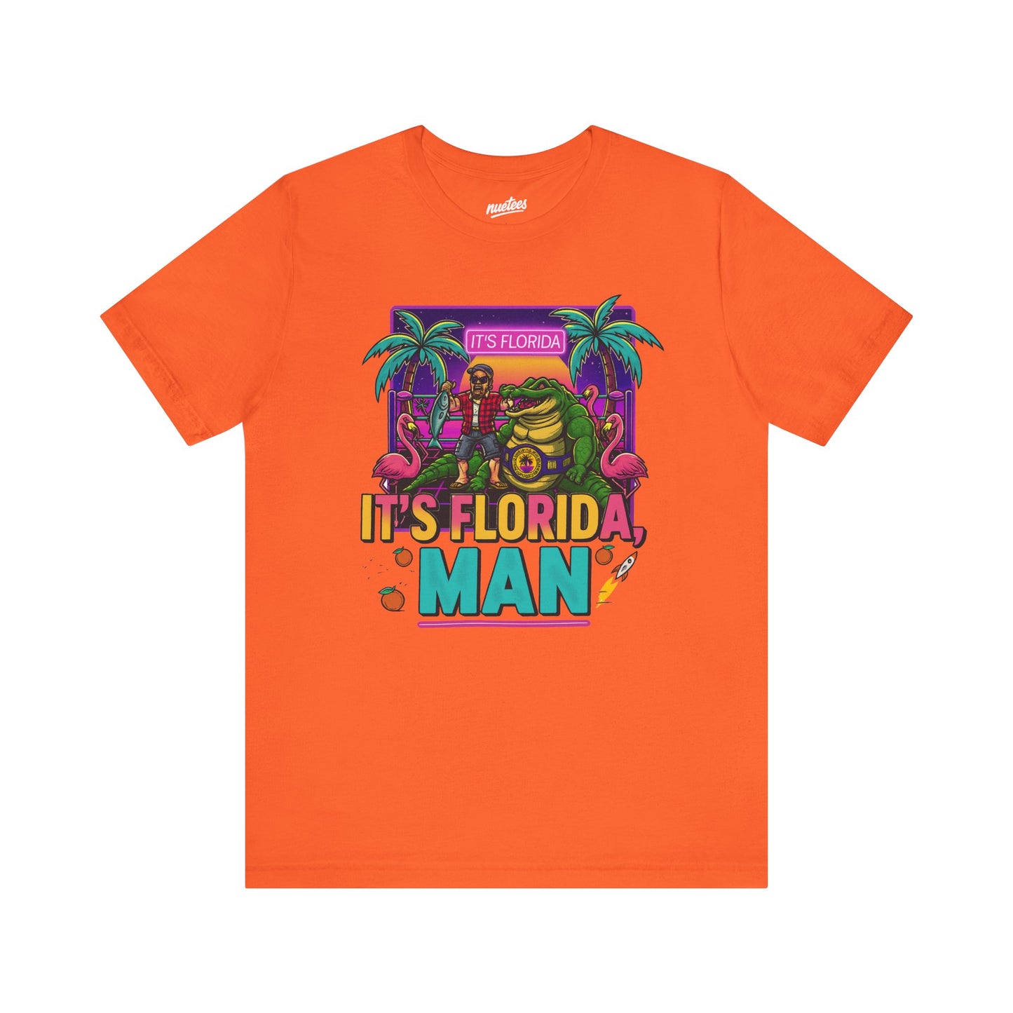 It's Florida, Man T-Shirt — Retro Flamingo & Palm Vacation Tee