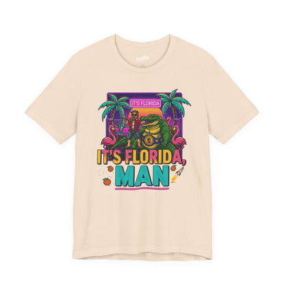 It's Florida, Man T-Shirt — Retro Flamingo & Palm Vacation Tee