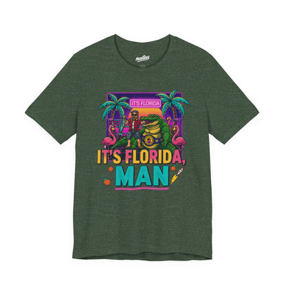 It's Florida, Man T-Shirt — Retro Flamingo & Palm Vacation Tee