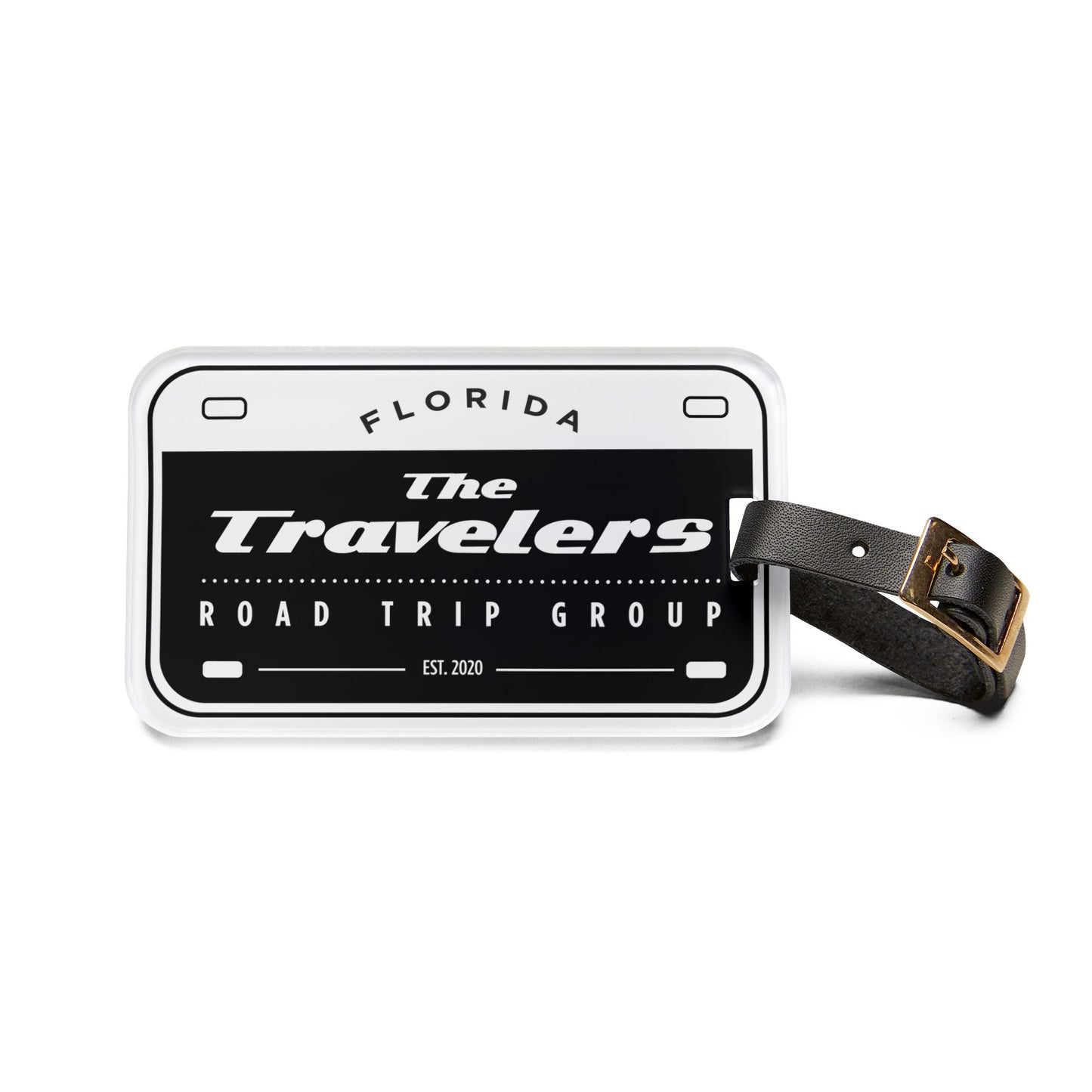 Luggage Tag — 'The Travelers' Road Trip Group' Vintage License Plate Travel Tag