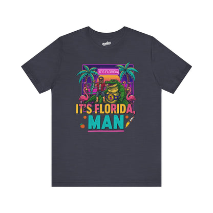 It's Florida, Man T-Shirt — Retro Flamingo & Palm Vacation Tee