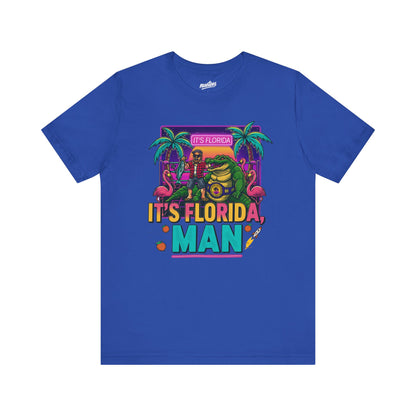 It's Florida, Man T-Shirt — Retro Flamingo & Palm Vacation Tee