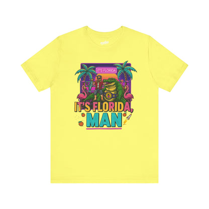 It's Florida, Man T-Shirt — Retro Flamingo & Palm Vacation Tee
