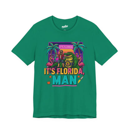 It's Florida, Man T-Shirt — Retro Flamingo & Palm Vacation Tee