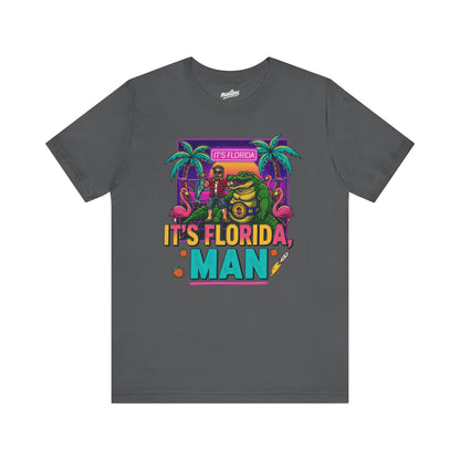 It's Florida, Man T-Shirt — Retro Flamingo & Palm Vacation Tee