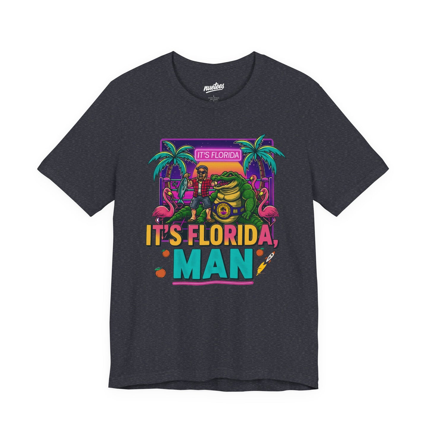 It's Florida, Man T-Shirt — Retro Flamingo & Palm Vacation Tee