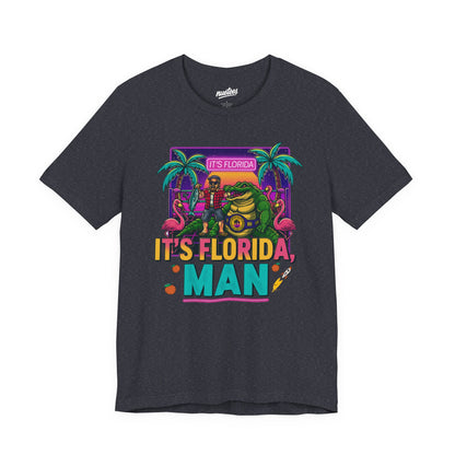 It's Florida, Man T-Shirt — Retro Flamingo & Palm Vacation Tee
