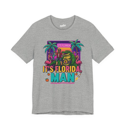 It's Florida, Man T-Shirt — Retro Flamingo & Palm Vacation Tee