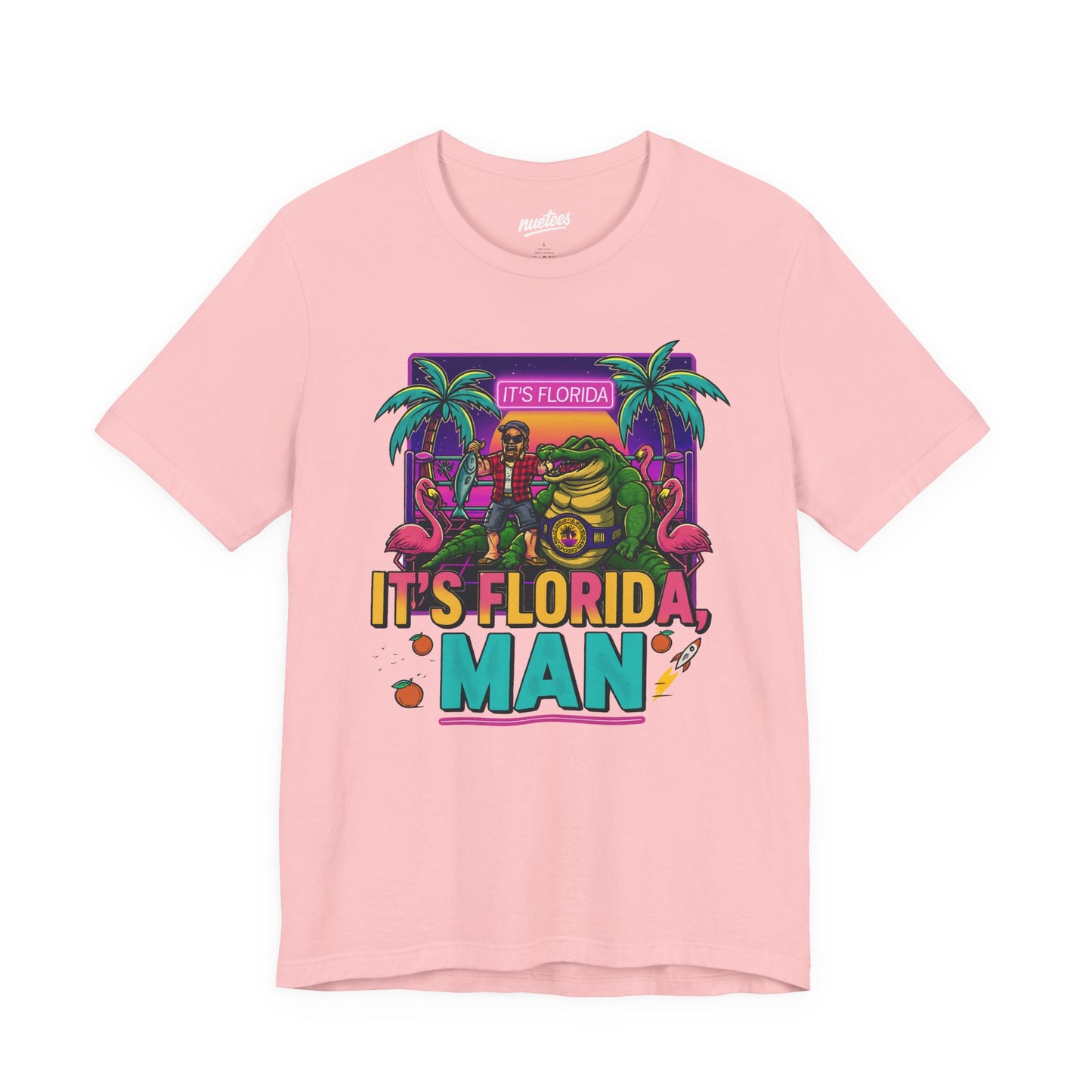 It's Florida, Man T-Shirt — Retro Flamingo & Palm Vacation Tee